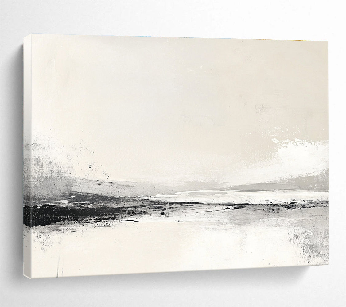 Monochrome Beach Scene Art for Coastal Home Library & Minimalist Beach House SC095