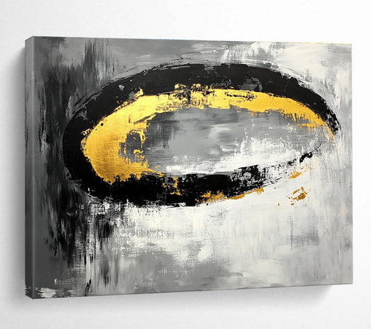 Gold and Black Oval Art for Industrial - Chic Loft & Avant - Garde Jewelry Store SC137