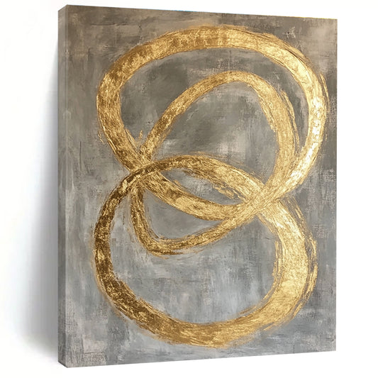 Gold - Ringed Gray Abstract for Boutique Jewelry Store & Modern Living Room STSC1295