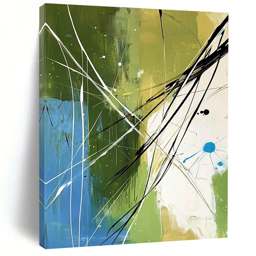 Green and Blue Abstract Lines for Modern Living Room & Creative Office STSC320