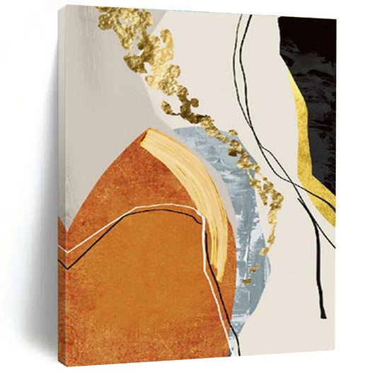 Gold and Colorful Abstract Art for Creative Studio & Glamorous Event Space DLZ2215
