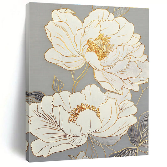 Golden Line Flowers Art for Luxury Hotel Spa & Elegant Home Bathroom STSC1433