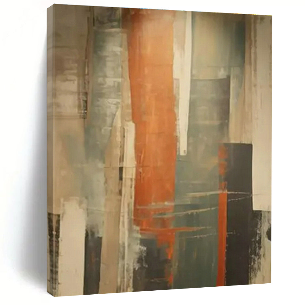 Orange - Gray Abstract Art for Modern Office Lounge & Urban Apartment DLZ1695