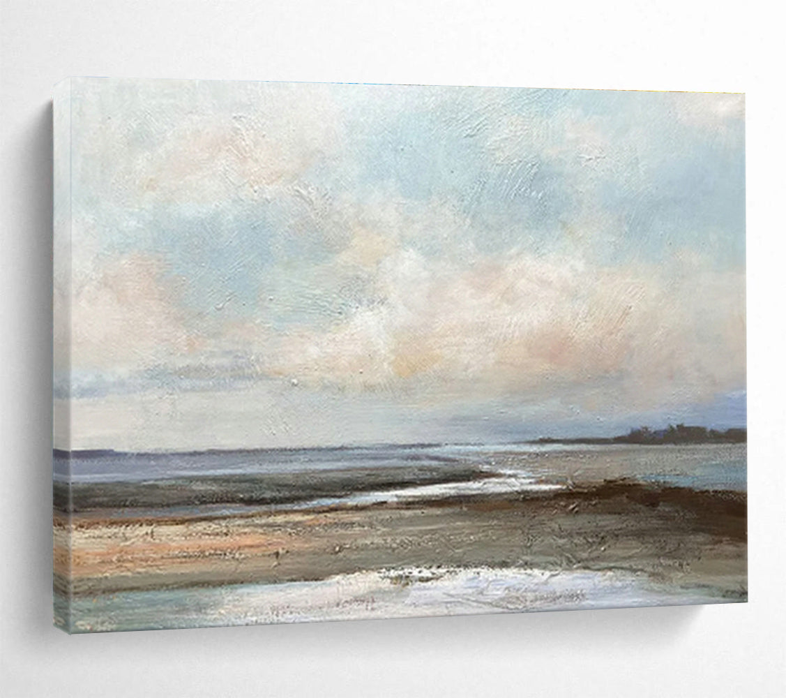 Soft - Colored Seaside Landscape Art for Beachfront Hotel Spa Lounges DLZ3139