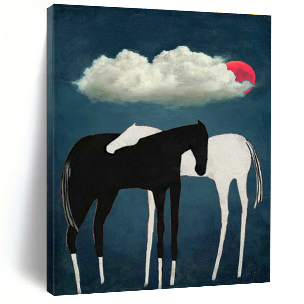 Folk - Inspired Horse Art for Country Cottage & Equestrian Art Gallery DLZ1425