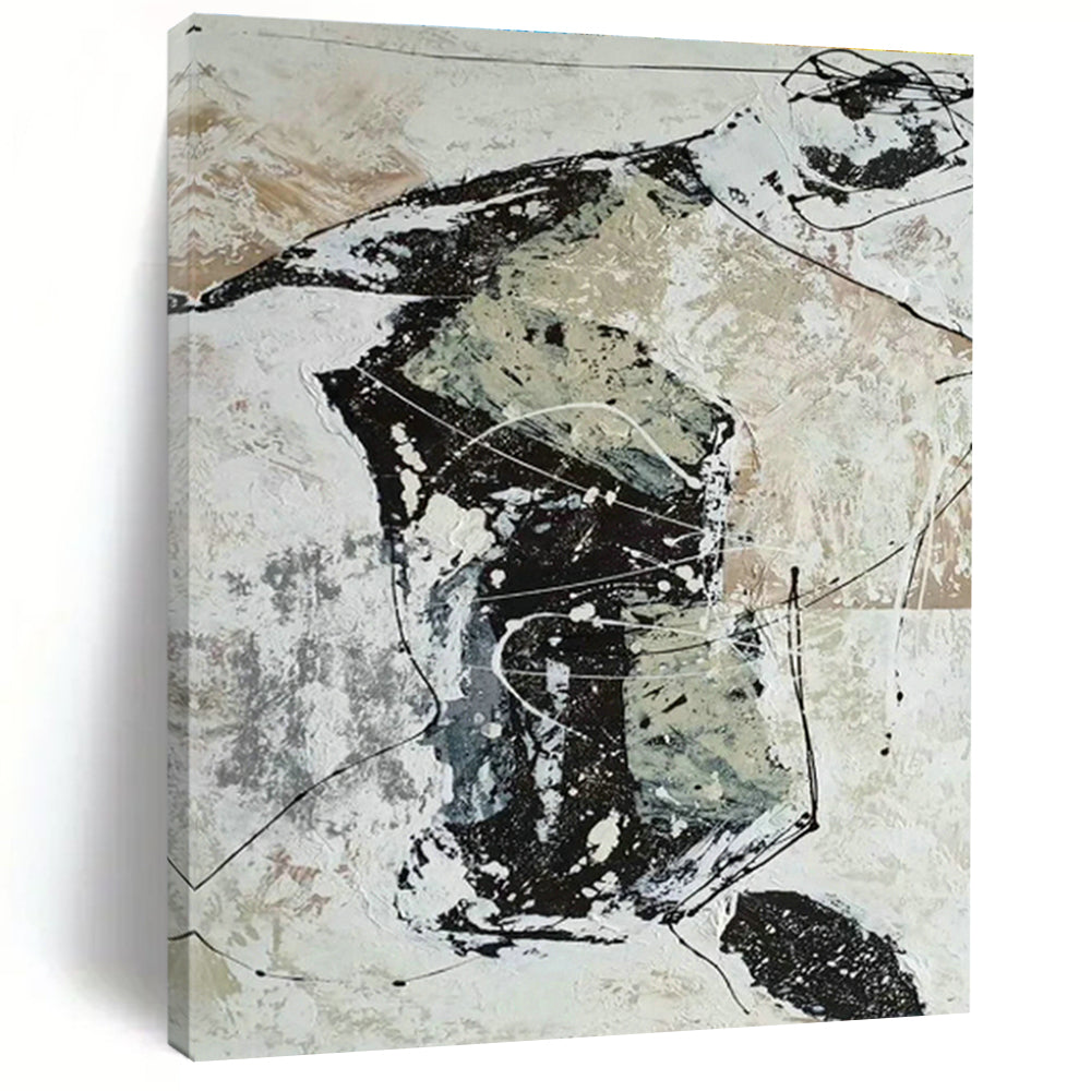 Black - White Line Abstract Art for Living Room & Modern Office DLZ0559