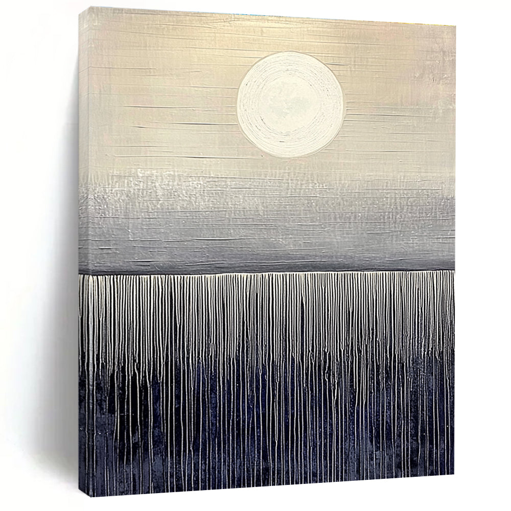Minimalist Sun and Field Art for Modern Office Reception & Serene Home Study STSC1030