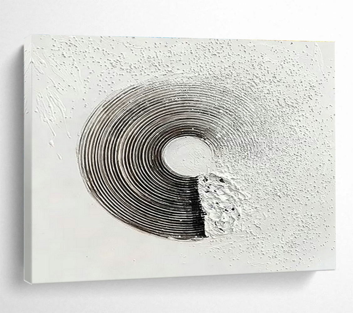 Black - White Textured Abstract for Minimalist Gallery DLZ3029