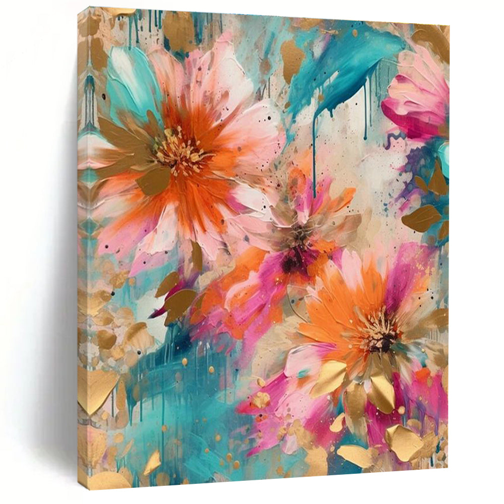 Floral with Gold Accents Art for Wedding Venue & Luxury Hotel DLZ2298