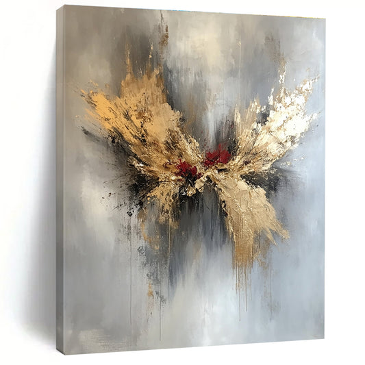 Gold - Red Abstract Butterfly Art for Bedroom & Luxury Spa STSC729