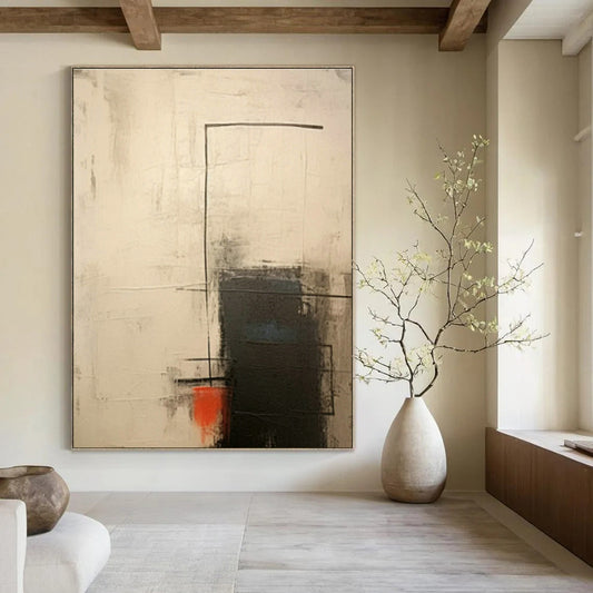 Red - Black Abstract Art for Urban Rooftop Bar & Edgy Home Gym DLZ0839