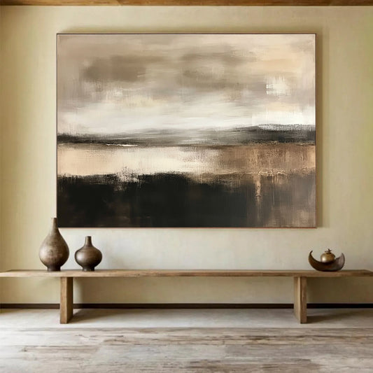 Brown - Toned Abstract Landscape Art for Rustic Lodge & Earth - Toned Bedroom SC067