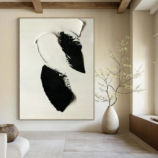 Black - White Color Block Art for Industrial Loft Office & Avant - Garde Gallery DLZ1584