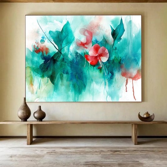 Watercolor Flowers Art for Botanical - Themed Café & Floral Design Studio SC287