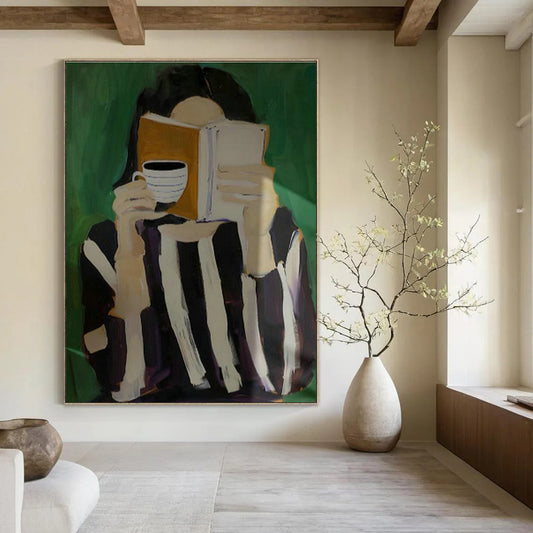 Reading Figure Art for Cozy Home Library Relaxation Spots DLZ0214