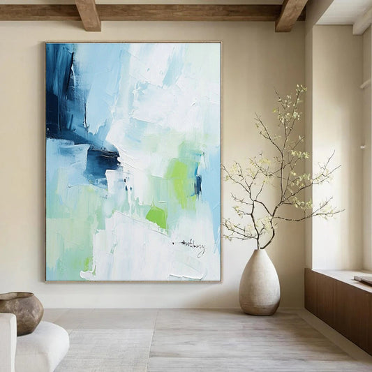 Blue - Green Abstract Art for Wellness Spa & Eco - Friendly Home DLZ1649