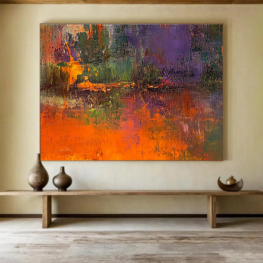 Colorful Forest Abstract Art for Nature - Lover’s Living Room & Eco - Friendly Café SC358