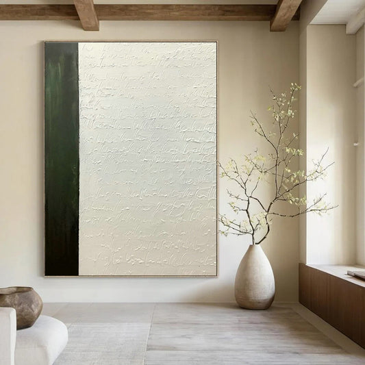 Green - White Calligraphy Relief Art for Home Library & Vintage Café DLZ1188