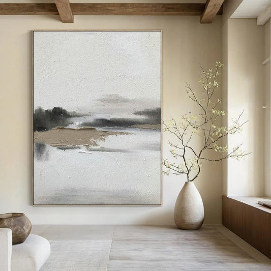 Misty Landscape Abstract Art for Luxury Spa & Meditation Space DLZ2372