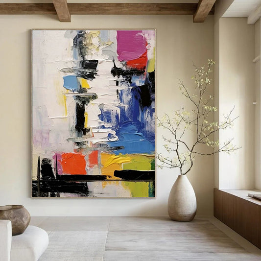 Colorful Impasto Abstract Painting for Living Room & Studio DLZ0368
