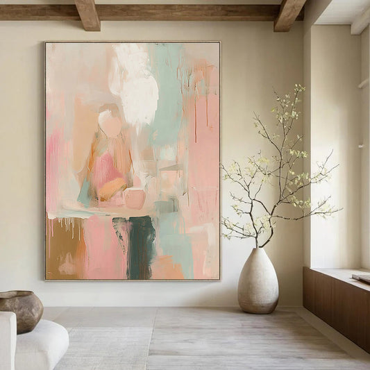 Soft Pastel Still Life Abstract for Feminine - Inspired Bedroom & Cozy Tea Room STSC805