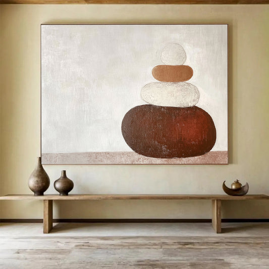 Stacked Stones Art for Spa Retreat & Zen - Inspired Home Office SC495