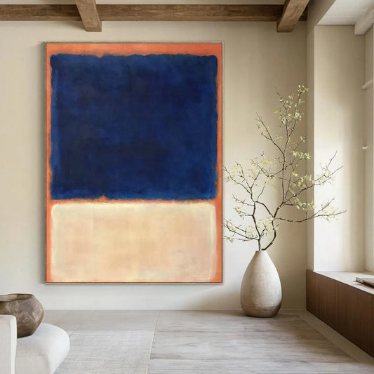 Blue - Orange Minimalist Art for Coastal Café & Contemporary Living Room DLZ2322