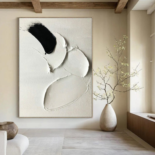 Black - White Textured Art for Monochrome Café & Modern Art Exhibition DLZ2365