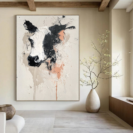 Abstract Cow Head Art for Farmhouse Kitchen & Rustic Lounge STSC048