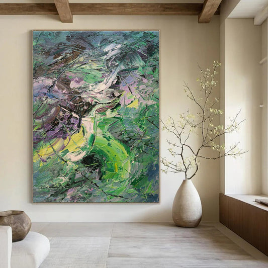 Colorful Brushstroke Abstract Art for Living Room & Art Studio DLZ0543