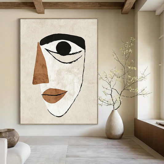 Minimalist Face Silhouette for Modern Bohemian Bedroom & Artistic Home Office STSC990
