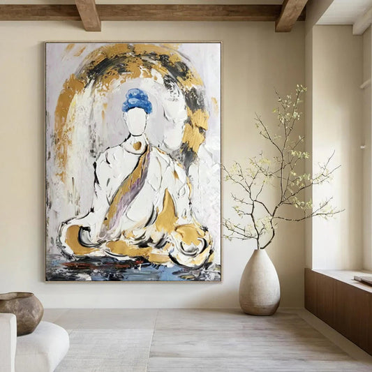 Abstract Buddha Painting for Zen Meditation Room & Spiritual Home Decor DLZ0862
