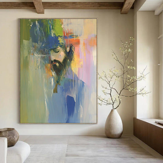 Colorful Abstract Portrait for Bohemian - Style Bedroom & Creative Studio STSC593