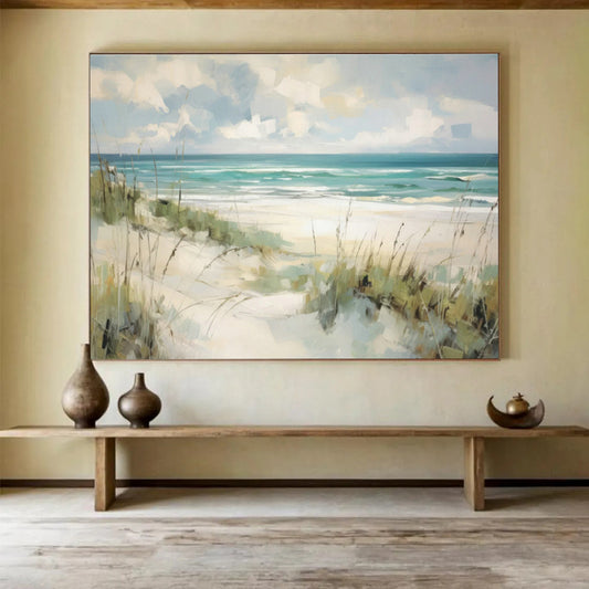 Beach Oil Painting for Coastal Home Dining Areas DLZ2555