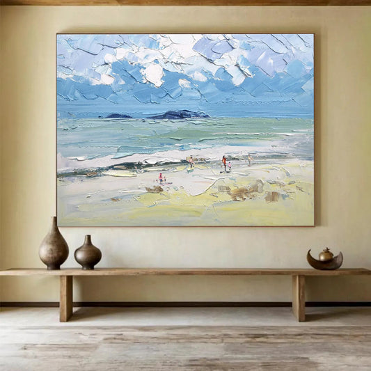 Beach Scene Painting for Family - Friendly Resort Lobby DLZ3012