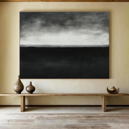 Monochrome Horizon Art for Minimalist Living Room & Art Gallery SC500