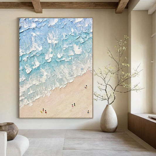 Textured Beach Art for Coastal Café & Beach House Bedroom DLZ2033