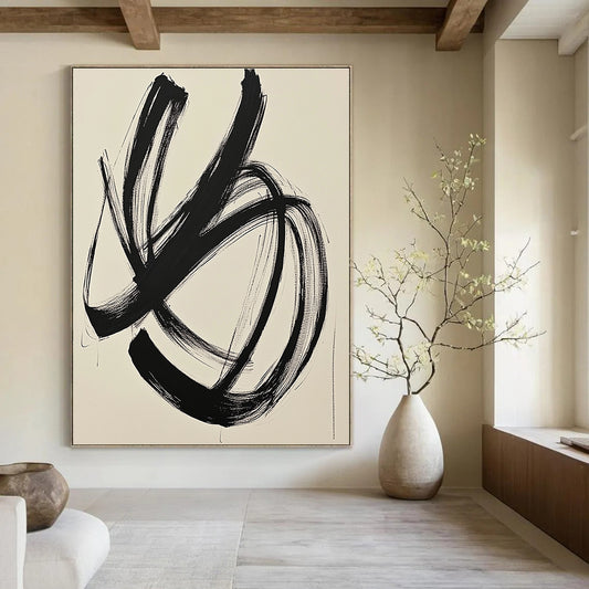Bold Black Brushstrokes for Contemporary Art Studio & Dramatic Entryway STSC549