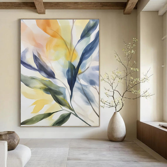 Soft Leaf Watercolor for Serene Home Office & Nature - Inspired Nursery STSC502