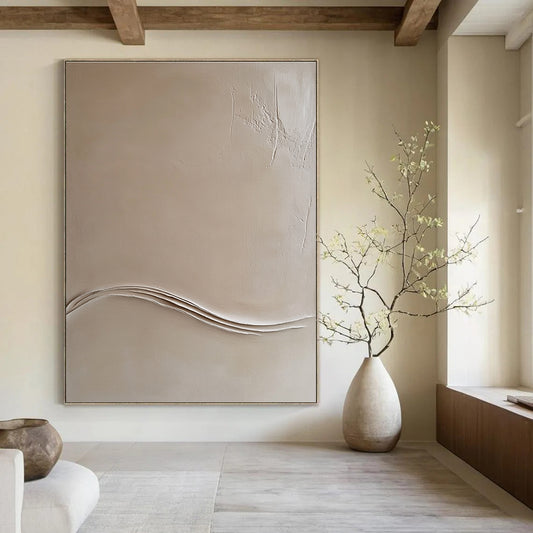 Textured Neutral Abstract for Minimalist Bedroom & Sophisticated Office STSC548
