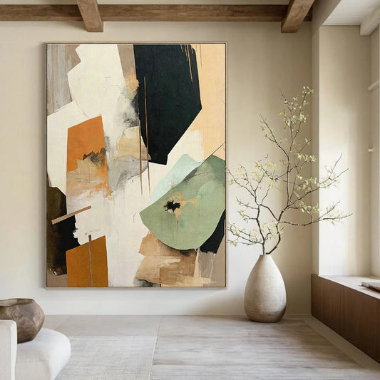 Layered Geometric Abstract Art for Contemporary Gallery & Industrial Loft DLZ1636