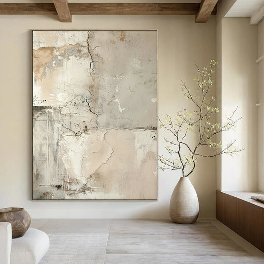 Gray - White - Brown Abstract Art for Industrial Home & Art Gallery DLZ1258