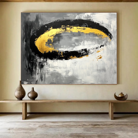 Gold and Black Oval Art for Industrial - Chic Loft & Avant - Garde Jewelry Store SC137