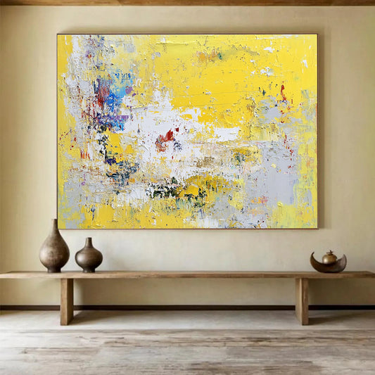 Yellow Abstract Chaos Art for Modern Café & Creative Studio SC370