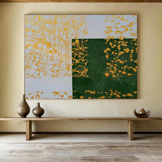 Yellow - Green Splash Abstract Art for Modern Home Outdoor Patio Decor DLZ2691