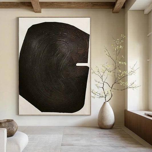 Black Textured Abstract Art for Contemporary Art Gallery & Luxury Boutique DLZ1059