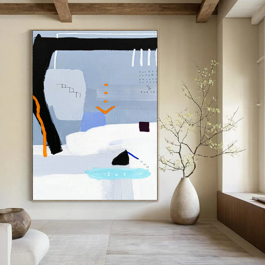 Light Blue Geometric Abstract Art for Scandinavian - Style Home & Art Gallery Pop - Up DLZ1104