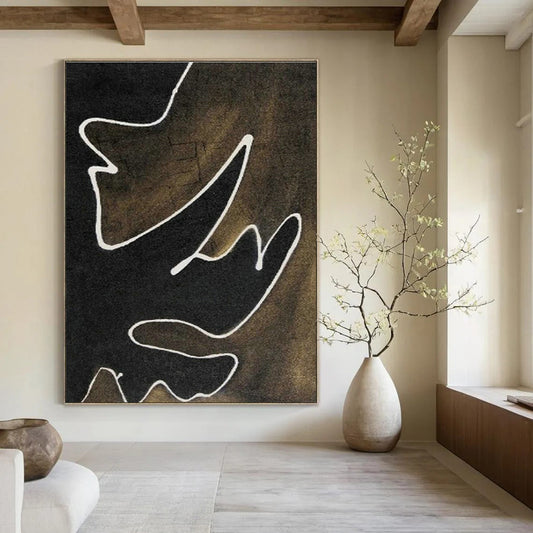 Black - Brown Line Art for Industrial - Style Bar Wall Decor DLZ0070