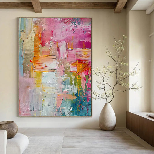 Pink - Themed Abstract Art for Girly Bridal Boutique Lounges DLZ0127