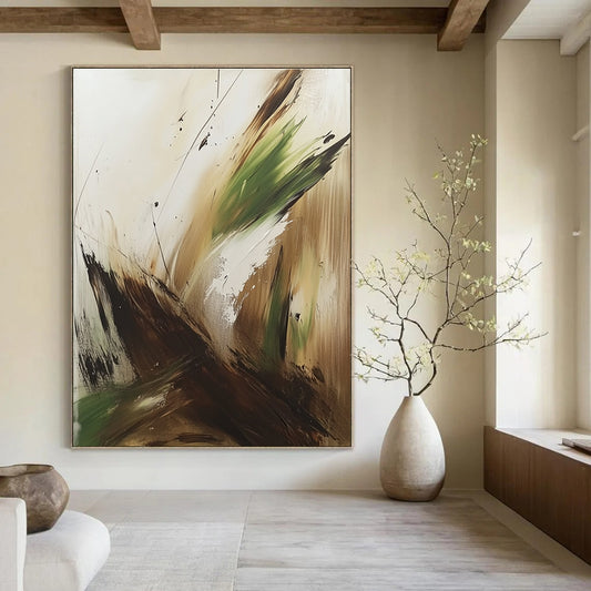 Abstract Green and Brown Strokes for Rustic Home & Nature - Inspired Studio STSC752